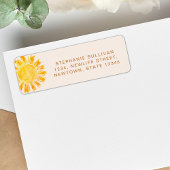 Sunshine Baby shower Return Address Etiket
