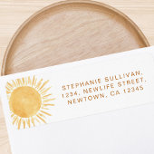Sunshine Baby shower Return Address Etiket