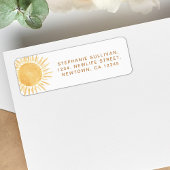 Sunshine Baby shower Return Address Etiket
