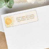 Sunshine Baby shower Return Address Etiket