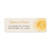 Sunshine Baby shower Return Address Etiket (Voorkant)