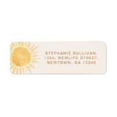 Sunshine Baby shower Return Address Etiket (Voorkant)