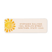 Sunshine Baby shower Return Address Etiket (Voorkant)