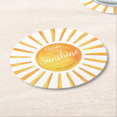 Sunshine Baby shower Ronde Kartonnen Onderzetter (Gebogen)