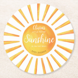 Sunshine Baby shower Ronde Kartonnen Onderzetter