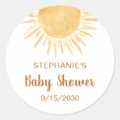 Sunshine Baby shower Ronde Sticker (Voorkant)