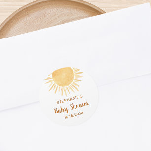 Sunshine Baby shower Ronde Sticker