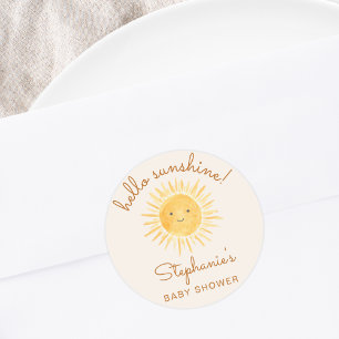 Sunshine Baby shower Ronde Sticker