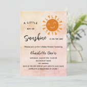 Sunshine Baby shower roze zon Kaart (Staand voorkant)