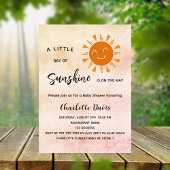 Sunshine Baby shower roze zon Uitnodiging Briefkaart