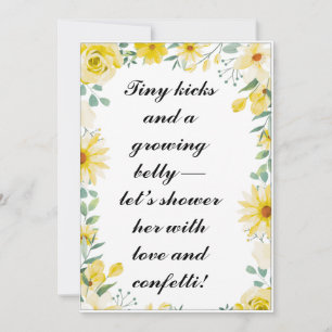 Sunshine Baby shower Uitnodigen   Bewerkbare gele  Aankondiging