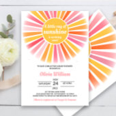 Sunshine Baby shower uitnodiging, een beetje straa Kaart