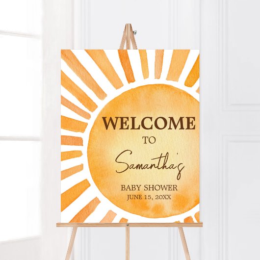 Sunshine Baby shower Welkom Poster