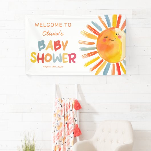 Sunshine Baby shower Welkom Spandoek (Insitu)