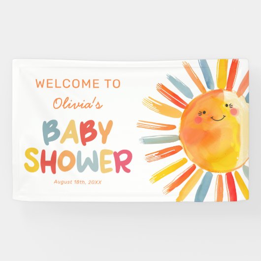 Sunshine Baby shower Welkom Spandoek (Horizontaal)