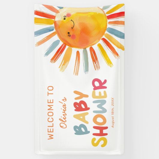 Sunshine Baby shower Welkom Spandoek (Verticaal)