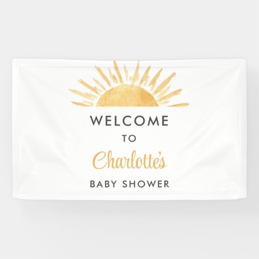 Sunshine Baby shower Welkom Spandoek (Horizontaal)