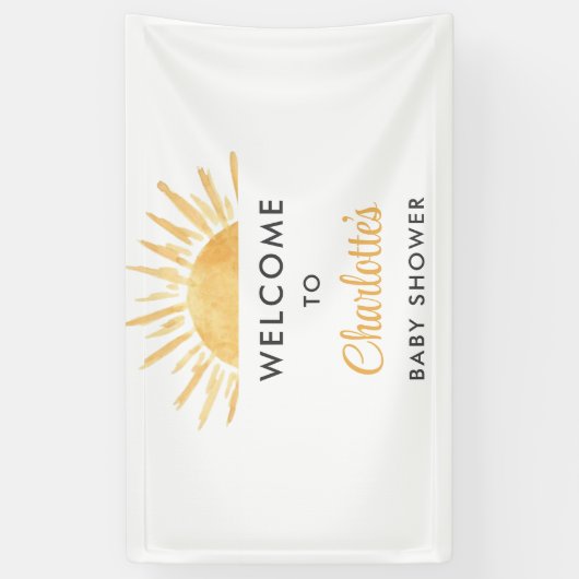 Sunshine Baby shower Welkom Spandoek (Verticaal)