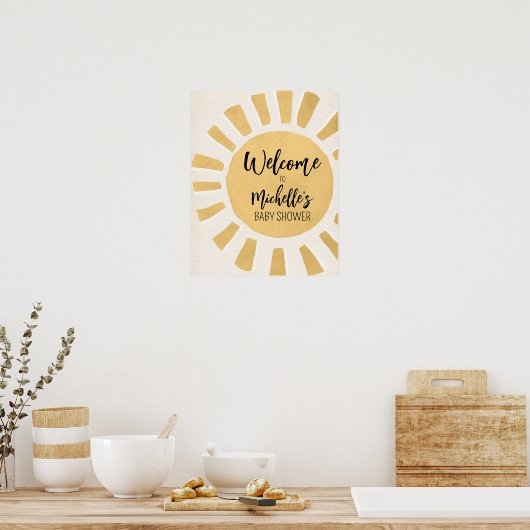 Sunshine Baby shower WelkomstPoster Poster (Keuken)