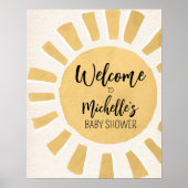 Sunshine Baby shower WelkomstPoster Poster (Voorkant)
