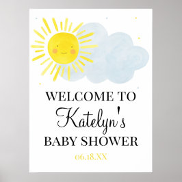 Sunshine Baby shower Welkomstteken Poster