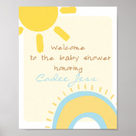 Sunshine Baby shower Welkomstteken Poster