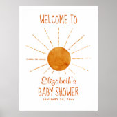 Sunshine Baby shower Welkomstteken Poster (Voorkant)