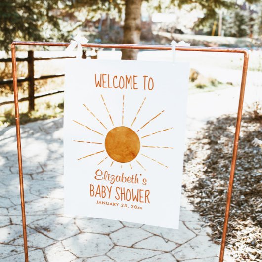 Sunshine Baby shower Welkomstteken Poster