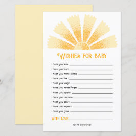 Sunshine Baby shower wensen voor Baby