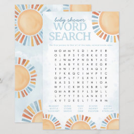Sunshine Baby shower woord zoeken spel