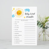 Sunshine Baby shower Word Scramble Game (Staand voorkant)