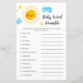 Sunshine Baby shower Word Scramble Game (Voorkant)