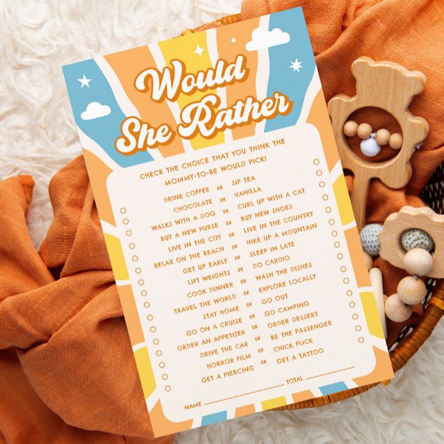 Sunshine Baby shower zou ze liever spel (Creator heeft geüpload)