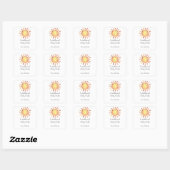 Sunshine - baby showers boekenplaat vierkante sticker (Vel)