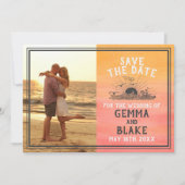 Sunshine Beach Destination Ocean Sunrise Sunset Save The Date (Voorkant)