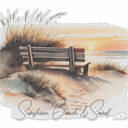 Sunshine Beach Ocean Sunset Sticker (Voorkant)