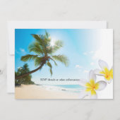 Sunshine Beach Palm Trees Plumerias Bruiloft Uitno Kaart (Achterkant)