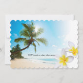 Sunshine Beach Palm Trees Plumerias Bruiloft Uitno Kaart (Achterkant)