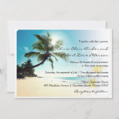 Sunshine Beach Palm Trees Plumerias Wedding Invite Kaart (Voorkant)