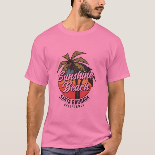 Sunshine Beach Santa Barbara  Surf Design T-shirt (Voorkant)