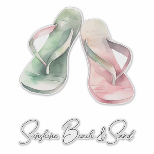 Sunshine Beach Teenslippers Sticker (Voorkant)