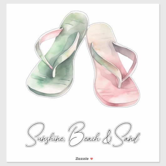 Sunshine Beach Teenslippers Sticker (Vel)
