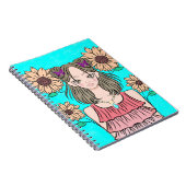 Sunshine beauty turquoise notebook notitieboek (Rechterzijde)