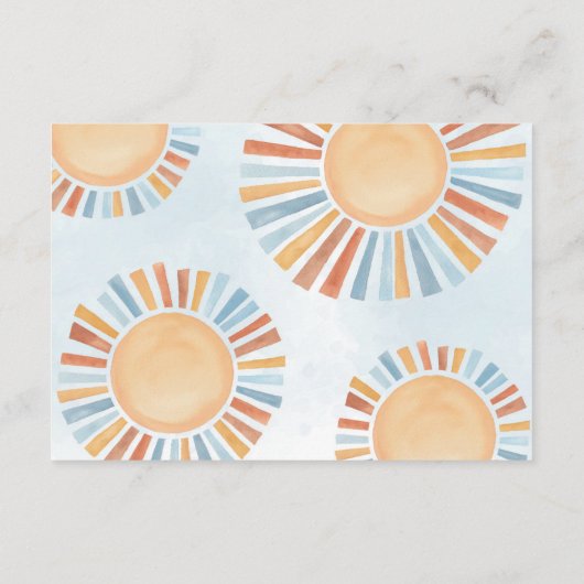 Sunshine bedankkaart briefje informatiekaartje (Achterkant)