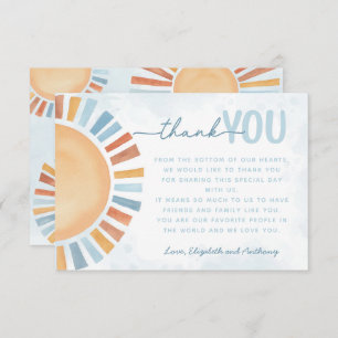 Sunshine bedankkaart briefje informatiekaartje