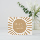 Sunshine bedankkaarten voor baby shower briefkaart (Staand voorkant)