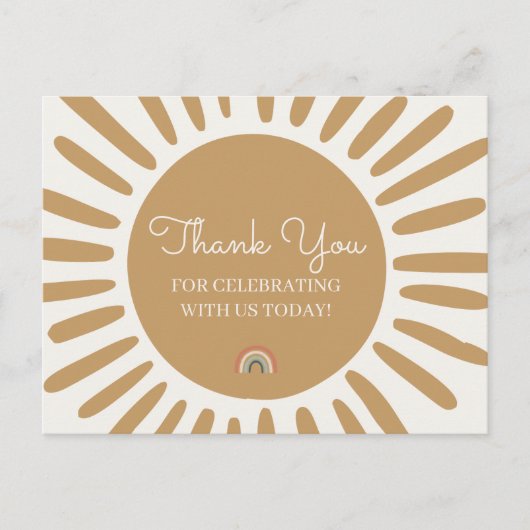 Sunshine bedankkaarten voor baby shower briefkaart (Voorkant)