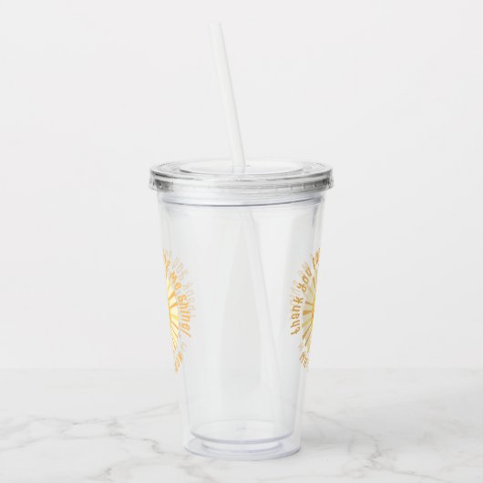 Sunshine bedankt leraar moderne elegant acryl drinkbeker (Links)