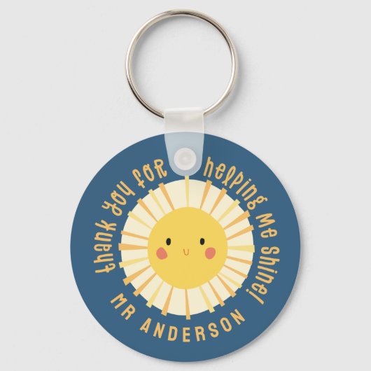 Sunshine bedankt leraar moderne elegant sleutelhanger (Voorkant)
