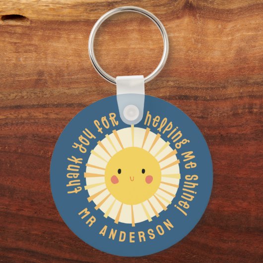 Sunshine bedankt leraar moderne elegant sleutelhanger (Voorkant)